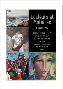 Du 16 au 30 Juillet 2021 - Exposition "Maison du Gouverneur" - DINAN (22)